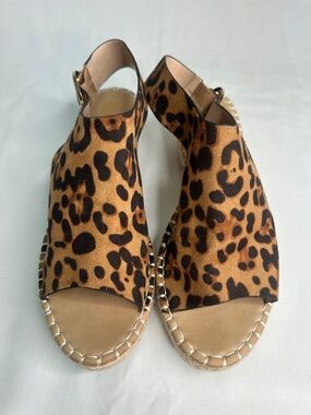 Catherine Malandrino Leopard-Print Espadrille Slingback Sandals - Brown & Black